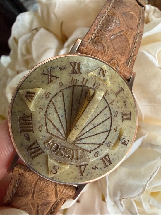 Fossil Sundial Watch Vintage Copper-Tone Buckle with Brown  display picture 1